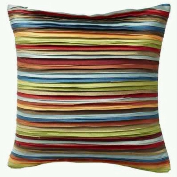 2 Pier 1 Imports Multicolored Stripe Decorative Throw Accent Pillows - Picture 1 of 10